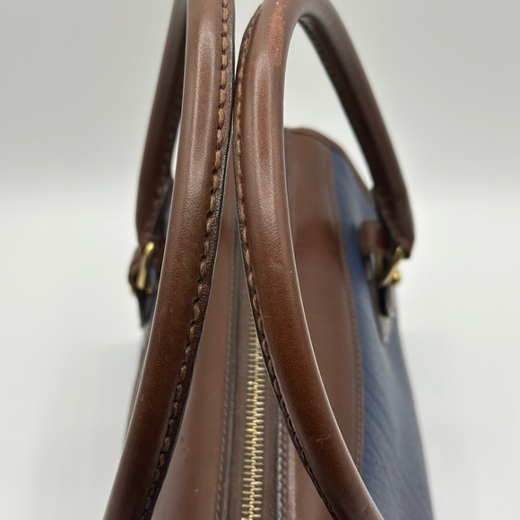 Dooney & Bourke Blue and Brown Leather Satchel - Picture 8 of 11
